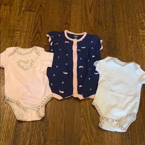 (3) baby girl onesies.